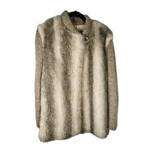 Vintage D'ESPRIT Dubrowsky & Perlbinder Faux Fur Wool Coat/Jacket Womens Size 14